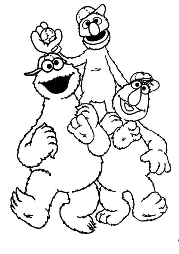 Plansa de colorat cu Cookie Monster 37 31